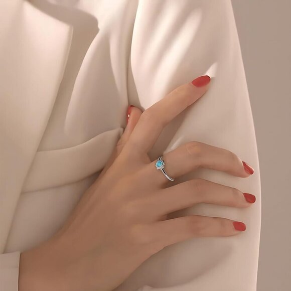 💫 Frhdjs Vintage Sterling Women Silver Adjustable 18K Plated Sun Set Punk Ring - Picture 2 of 9